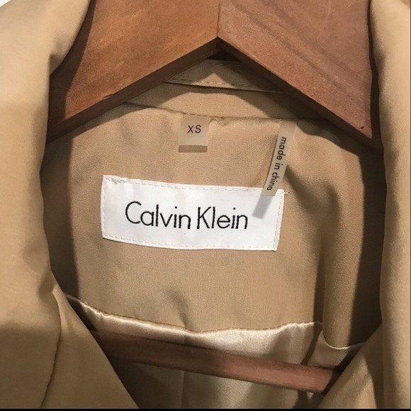 ⭐️🌟Calvin Klein Coat - Double-Breasted Belted Trench Sz XS - Picture 8 of 11
